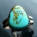 Turquoise Ring Southwestern Native American Indian trillion pyramid in sterling silver size 7