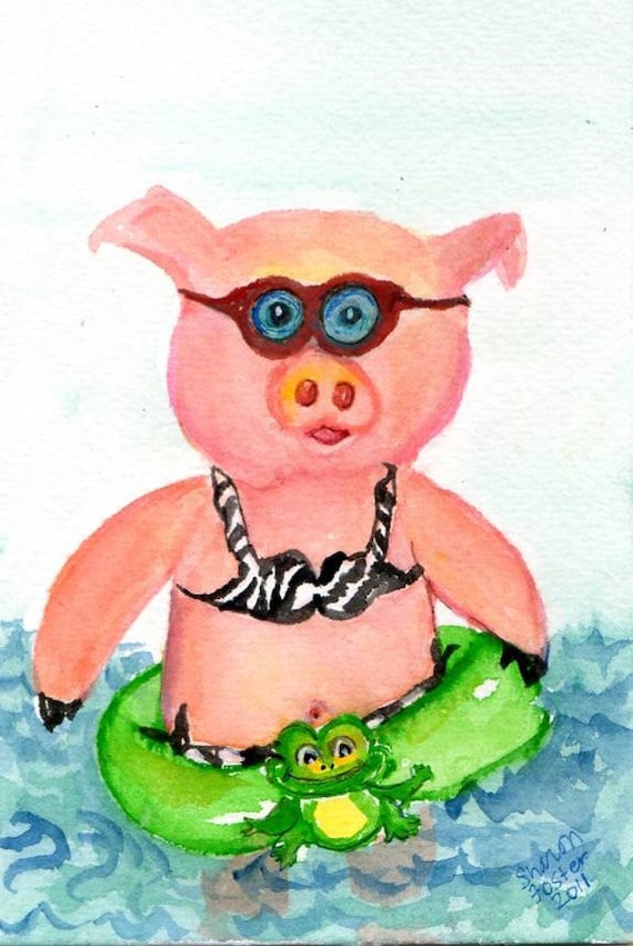 Pig in a bikini photo