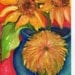 Sunflowers original painting, Original, Sunflower Art, 4 by 6 inches