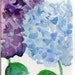 ACEO Blue Hydrangea, Purple Hydrangea Original Painting Art Card