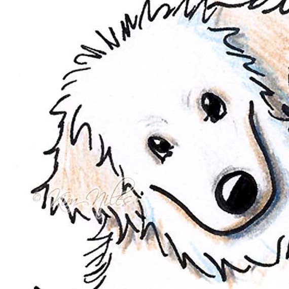 Original Art GREAT PYRENEES Dog Breed ACEO Illustration