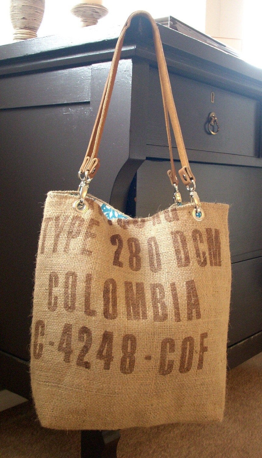Coffee bean sack tote bag