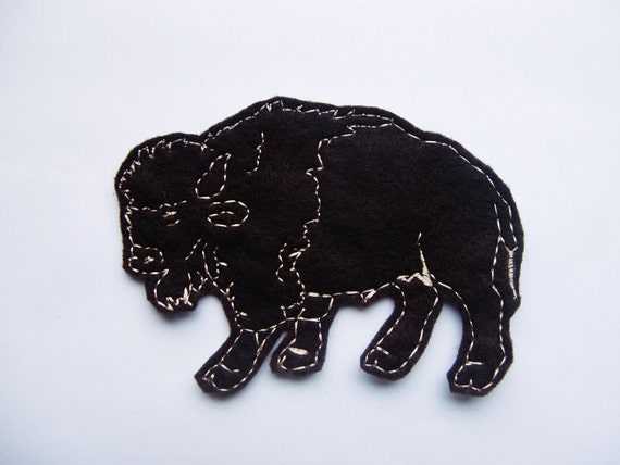 Buffalo Felt Patch Bison Patch Embroidered Patch Patches 0938