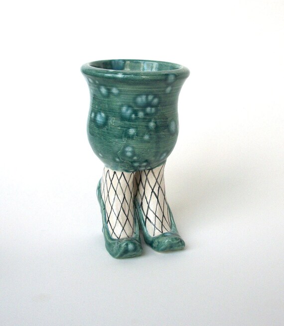Ceramic Turquoise Sex Pot Planter With Heels And By Jmnpottery