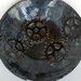 Large Handmade Ceramic Serving Bowl with Carved Gears
