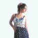 RESERVED Vintage Dress, Girl Polka Dots, Blue, White, Lace Clothing, Bohemian Wedding