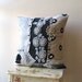 RESERVED Lace and Wool Cushion Cover, Pillow, Embroidery, Cream and Grey, Vintage Lace, Home Decor