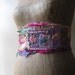 Mystery Flower Belt, Sash, Antique Embroidery, Vintage Lace, Jute, Pink, Purple, Green, Bohemian Gypsy
