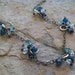 Gemstone necklace with KYANITE, APATITE, AQUAMARINE, and Quartz cluster necklace, oxidized sterling silver