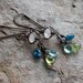 Multi Gemstone earrings, MOONSTONE earrings with Peridot and Apatite, woven sterling silver