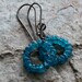 APATITE earrings, peacock blue Apatite hoop earrings, sterling silver