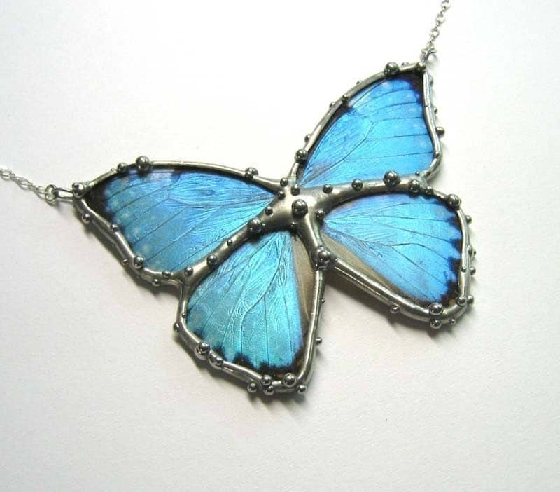 Blue Morpho Butterfly Necklace