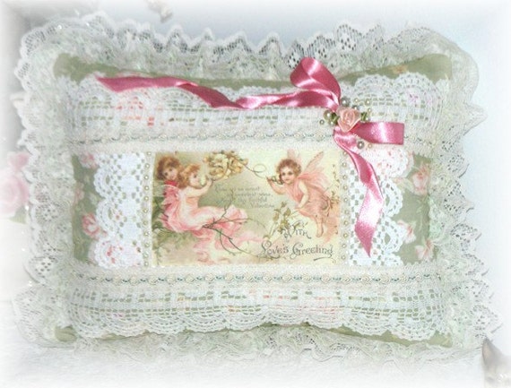 Decorative Valentine Pillow Victorian With Lace   Il 570xN.300252387 