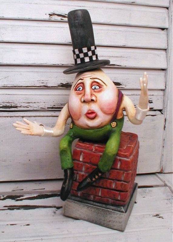 Primitive HUMPTY DUMPTY Folk Art Clay Doll by JoanDougArt on Etsy