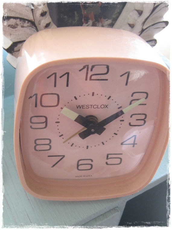 VINTAGE Baby Pink Westclox Alarm Clock