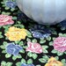 Vintage Rose Fabric 33 x 1 yard Lightweight Cotton Black Pink Yellow Green Blue Vintage Retro