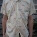 Mens Shirt Vintage 70s by Filene's Boston Short Sleeeve Size 16 Peaceful Landscape Illustrations