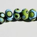 7 Fun Lampwork Dot Set Black Lime and Sky blue SRAF34