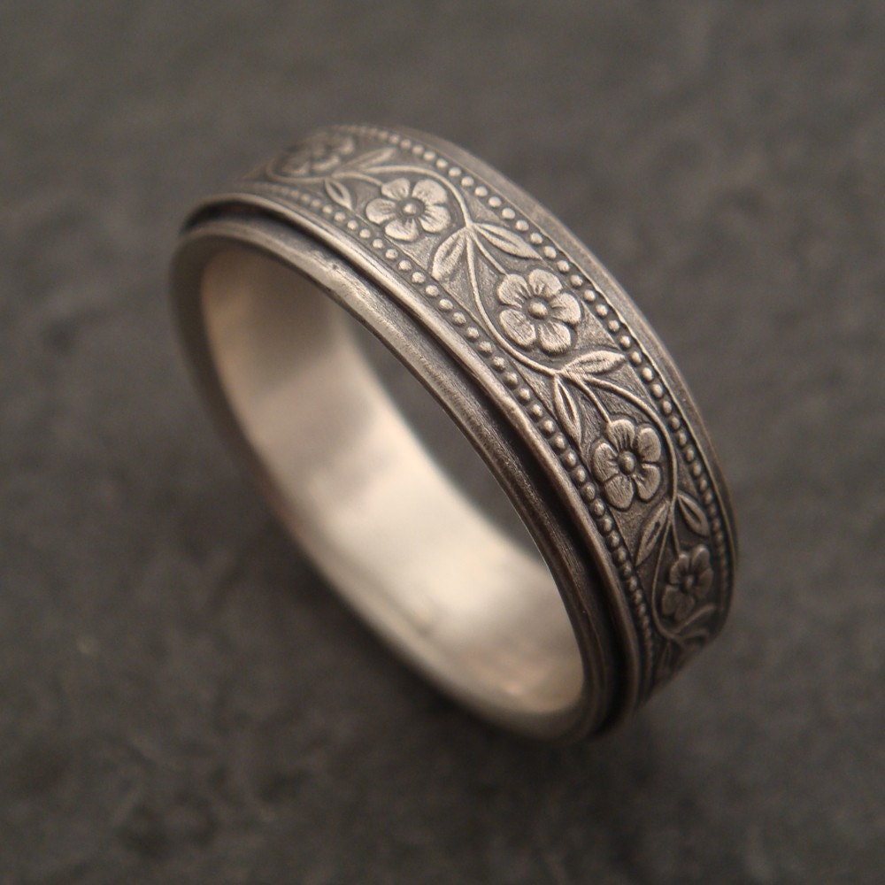 Petunia Wedding  Band  in White  Gold  by DownToTheWireDesigns 