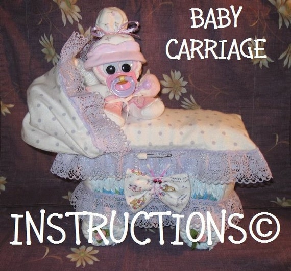 Learn to make this BABY CARRIAGE from diapers. INSTRUCTIONS.