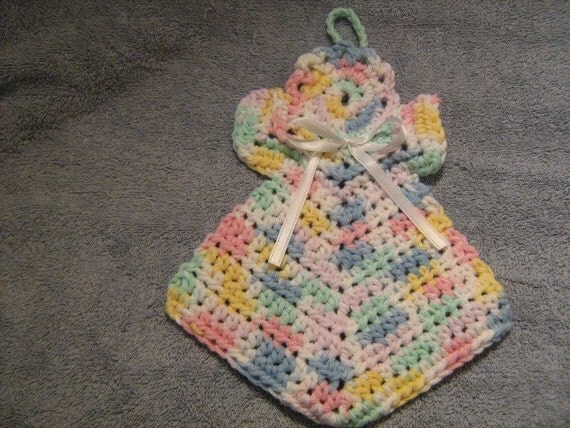 Little Crochet Angel Dishcloth by craftheart on Etsy