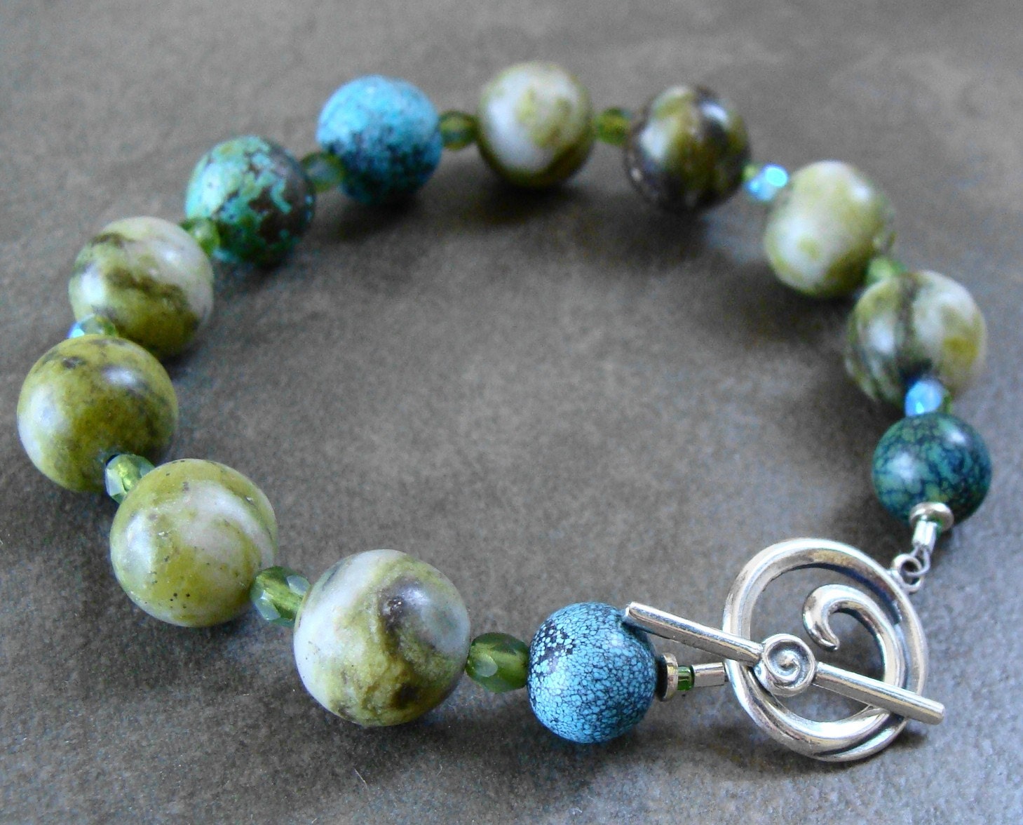 Connemara Marble Bracelet with Turquoise