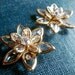 RESERVED for C - Swarovski Filigree Flowers - Crystal/Gold - 16pcs
