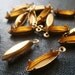 15x4mm Navette Single-Loop Brass Rhinestone Prong Settings - 32pcs - LAST LOT