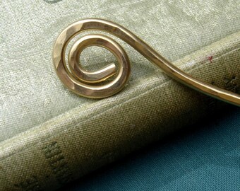 Brass Simple Spiral Hair Stick, Shawl Pin, Scarf Pin, Hair Pin, Bun Holder, Long Hair Accessories, Knitting Accessories, Women Hair Toy