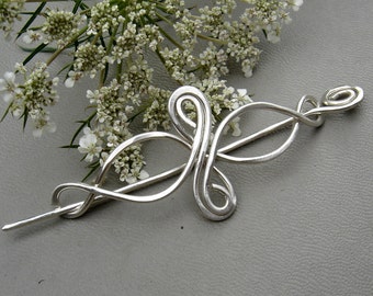 Little Celtic Infinity Loops Sterling Silver Shawl Pin, Scarf Pin, Brooch, Sweater Clip Lace Shawl Pin, Knitting Celtic Jewelry Accessories