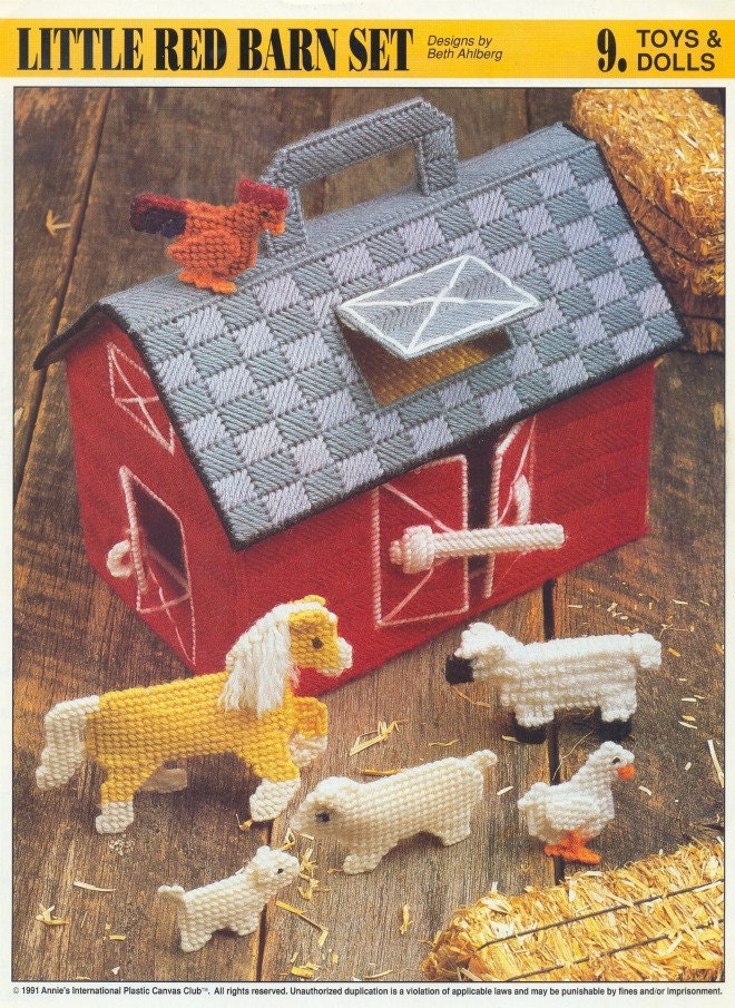 Plastic Canvas Pattern Little Red Barn Toys Barnyard Animals