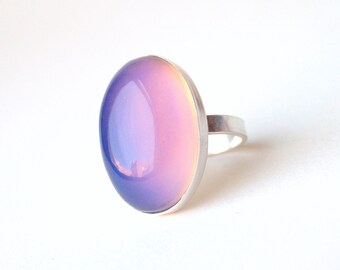 Mood Ring, Large Sterling Silver Cocktail Ring