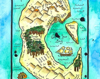 The Fractious Islands Treasure Map / 8 x 10