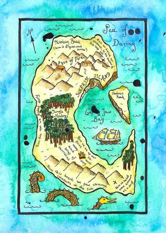 Items similar to Surprise Island Treasure Map / 5