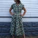 1940s Green Plaid Cotton Day Dress Size 10