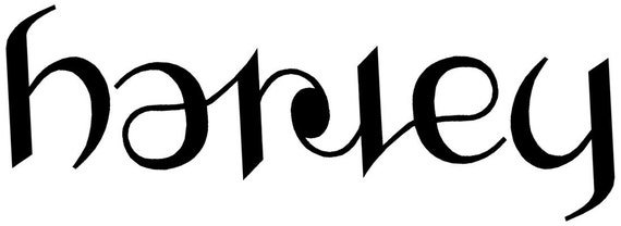 CUSTOM One Word Ambigram - Optical Illusion - Word reads the same 