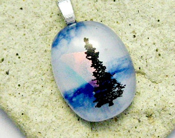 Fused Dichroic Glass Pendant - Tree of Life Pendant