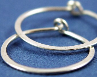 Little Silver Hammered Hoops