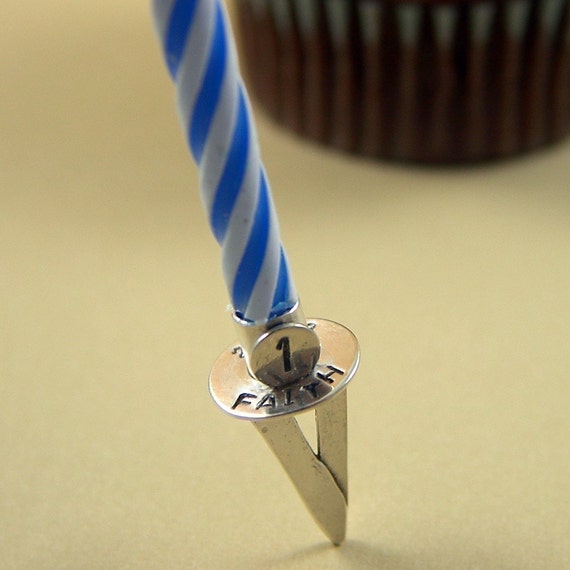 Birthday Candle Holder Keepsake Sterling Silver Personalized