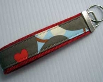 Key Fob | Key Chain | Amy Butler Lotus Morning Glory Wristlet fabric