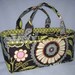 Scrapbooking Caddy for all your Scrap Book Craft Sewing Supplies in Amy Butler Olive Lotus Lacework Lime Full Moon Dot fabric