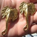Brass ELEPHANT Pendants Charms ONE PAIR