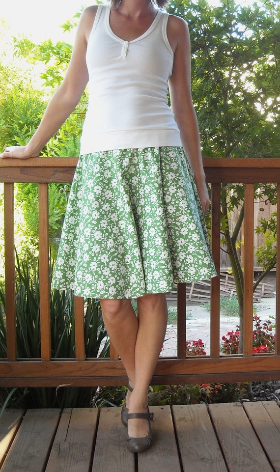 green floral skirt set