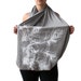 Gray Double Wide Infinity Scarf with White Feathers Screenprint