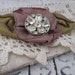 Unique Cuff with Vintage Rhinestone Lace and Ribbon Floral