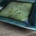 Square Dinner Plate - Meadow in Moss and Deep Lagoon
