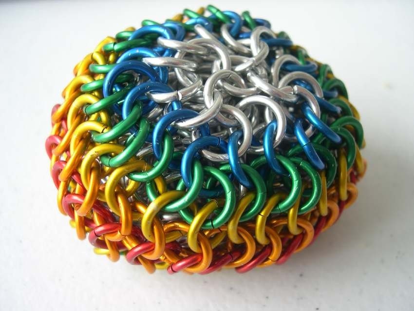Rainbow Chainmail Hacky Sack by BinarySoul on Etsy