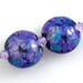 Handmade Lampwork Beads Violet Aqua Blue Lampwork Beads Lentils SRA - Made to Order