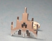 Sterling Silver Galaga Cufflinks