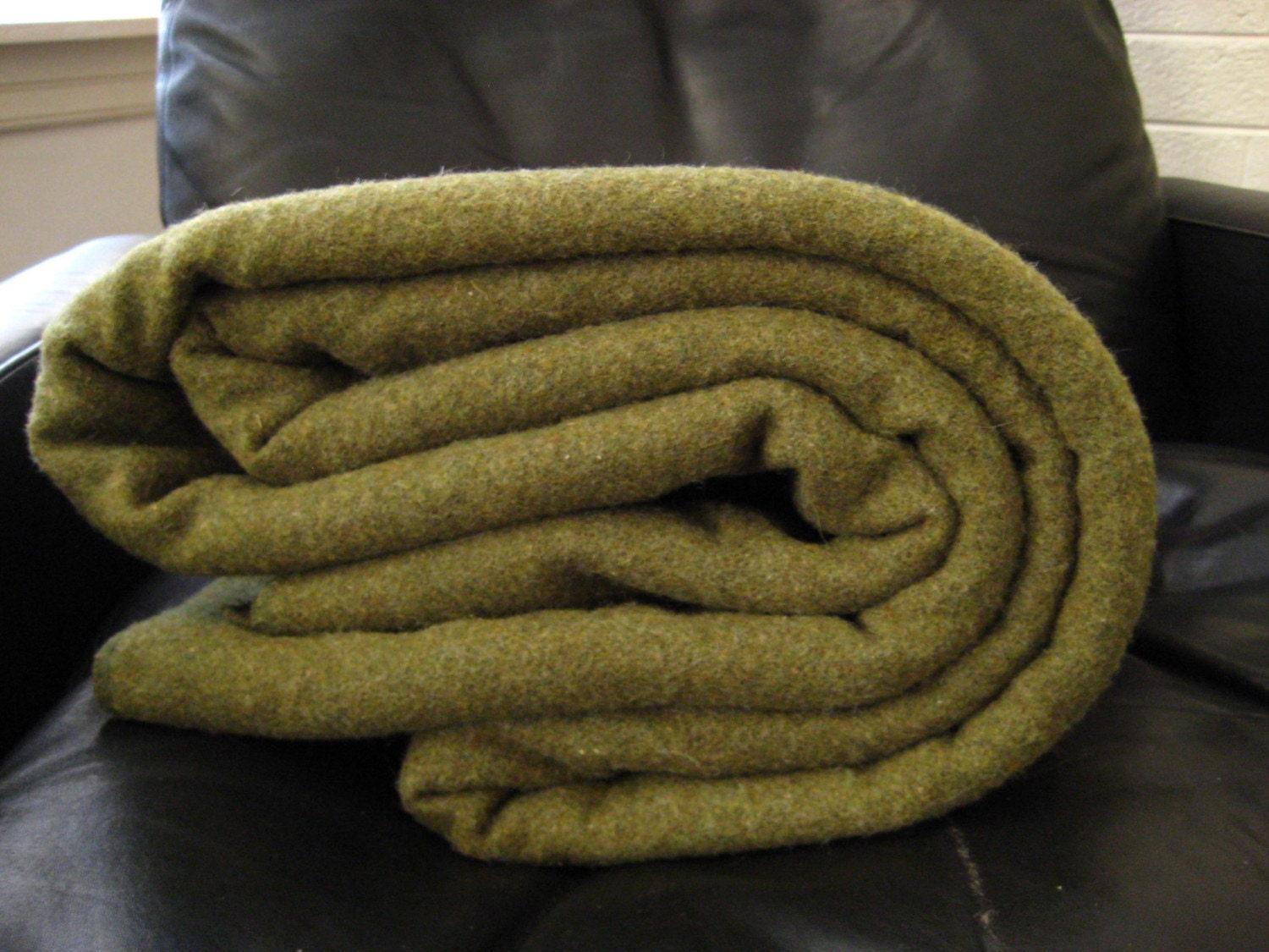 Vintage Queen Size Wool Army Blanket